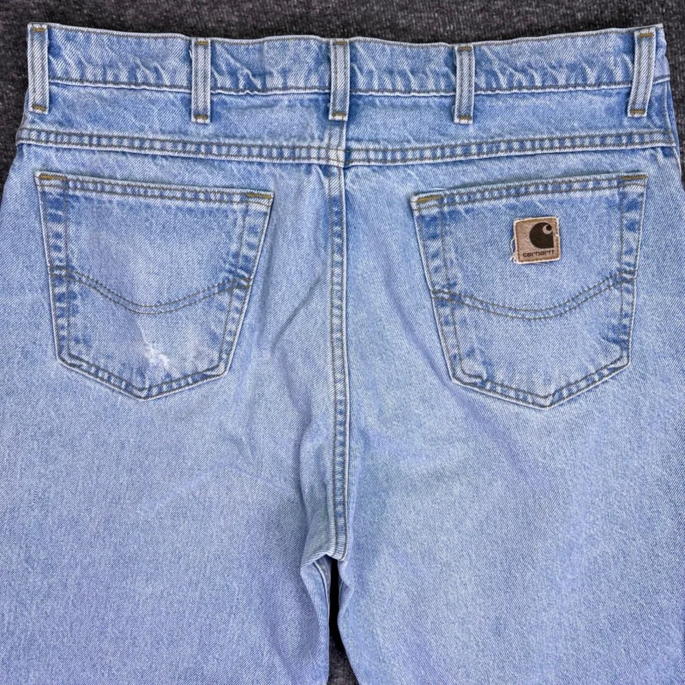 VTG Carhartt‎ Jeans Mens 36x31 Light Wash Relaxed Tapered Workwear B17STW USA